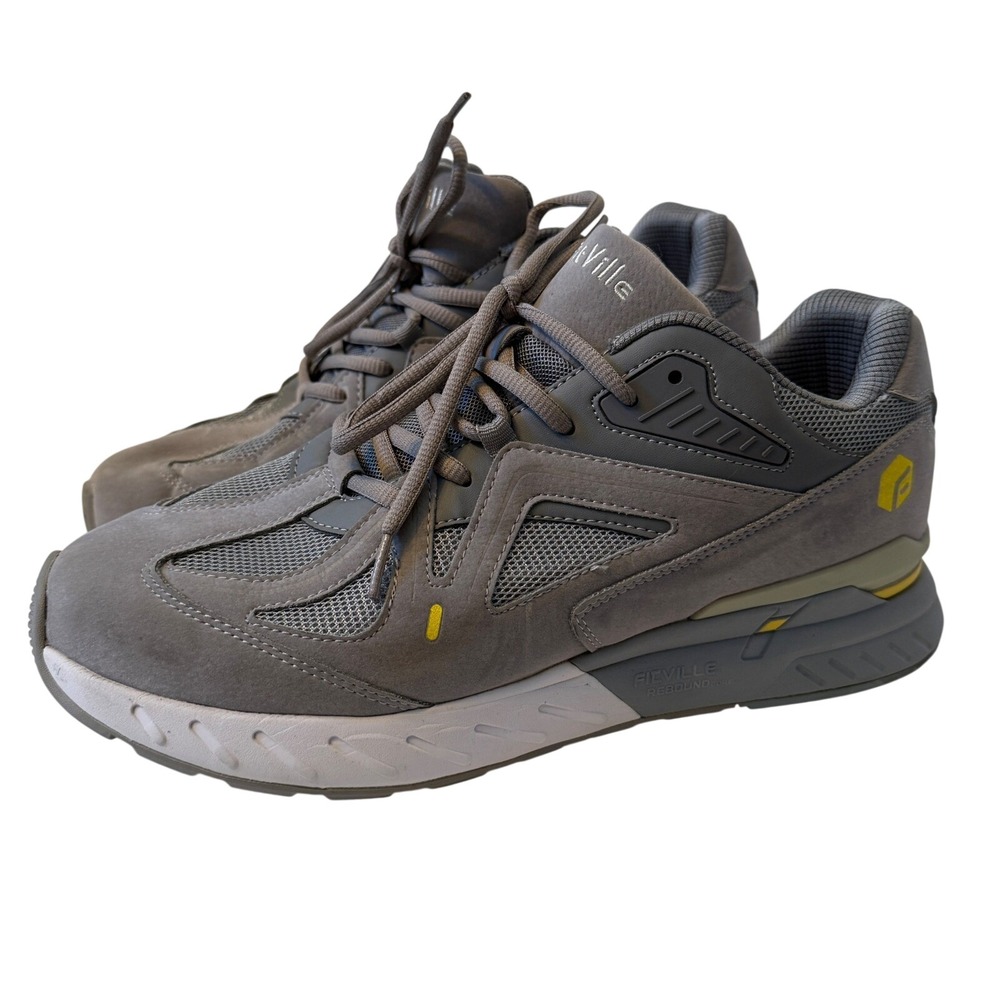 FitVille Rebound Core Mens Walking Shoes Grey Yellow Wide Toe Box 11EW 31910251